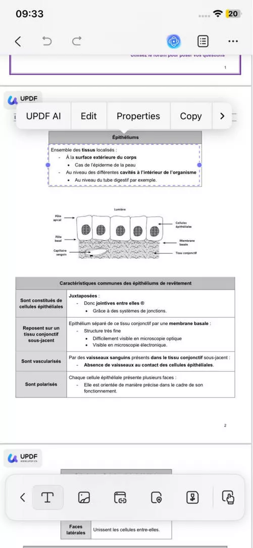 edit text and image on updf for ios