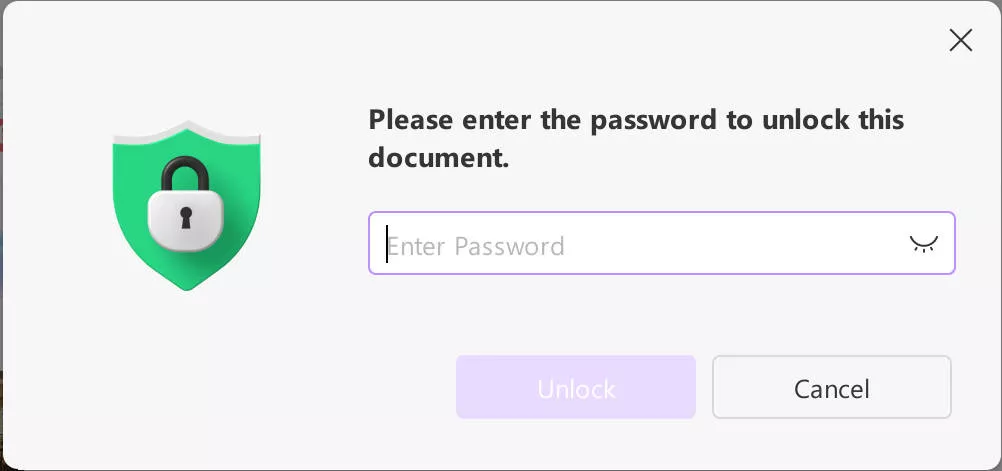 enter the open password