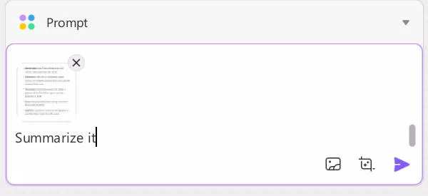 enter prompt to summarize screenshot in updf ai