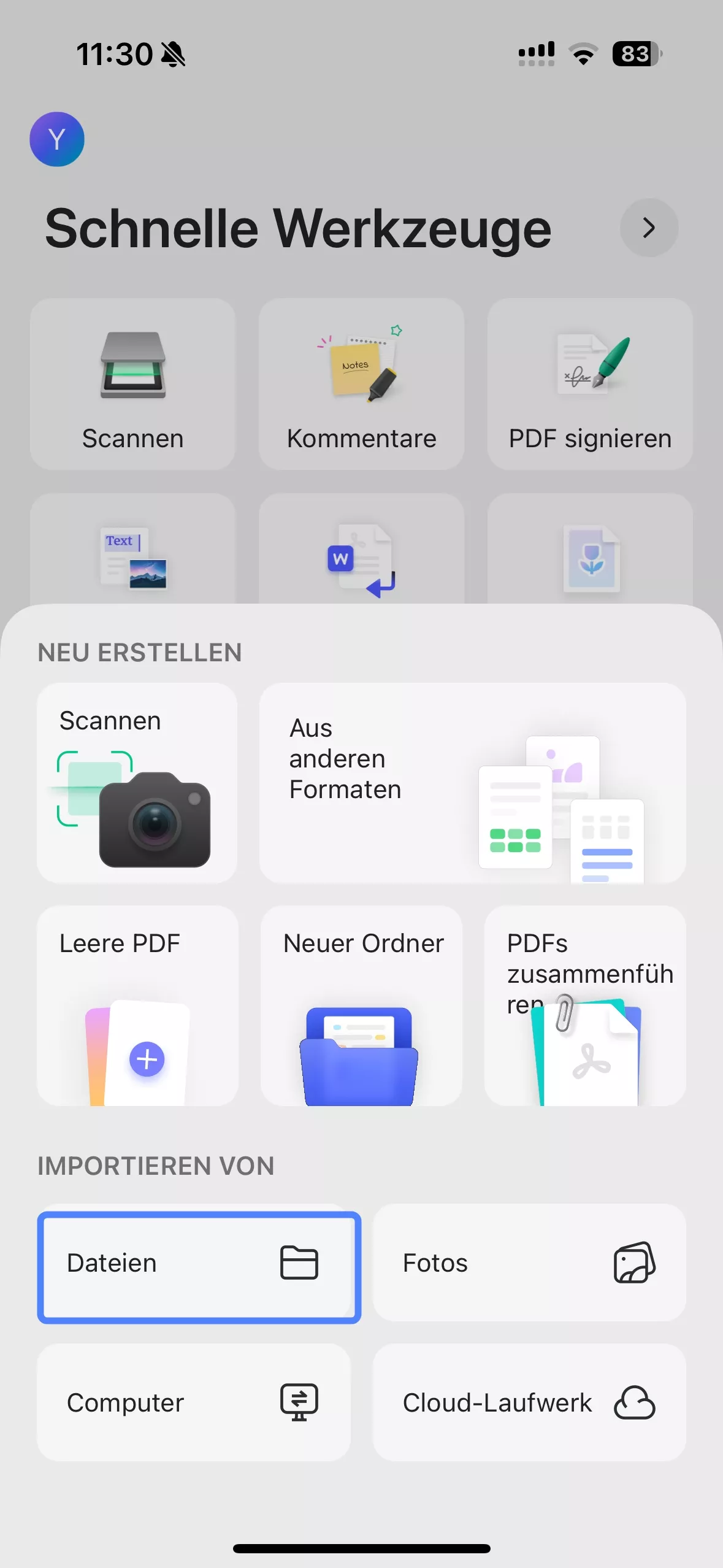 Erklärung generieren und kopieren