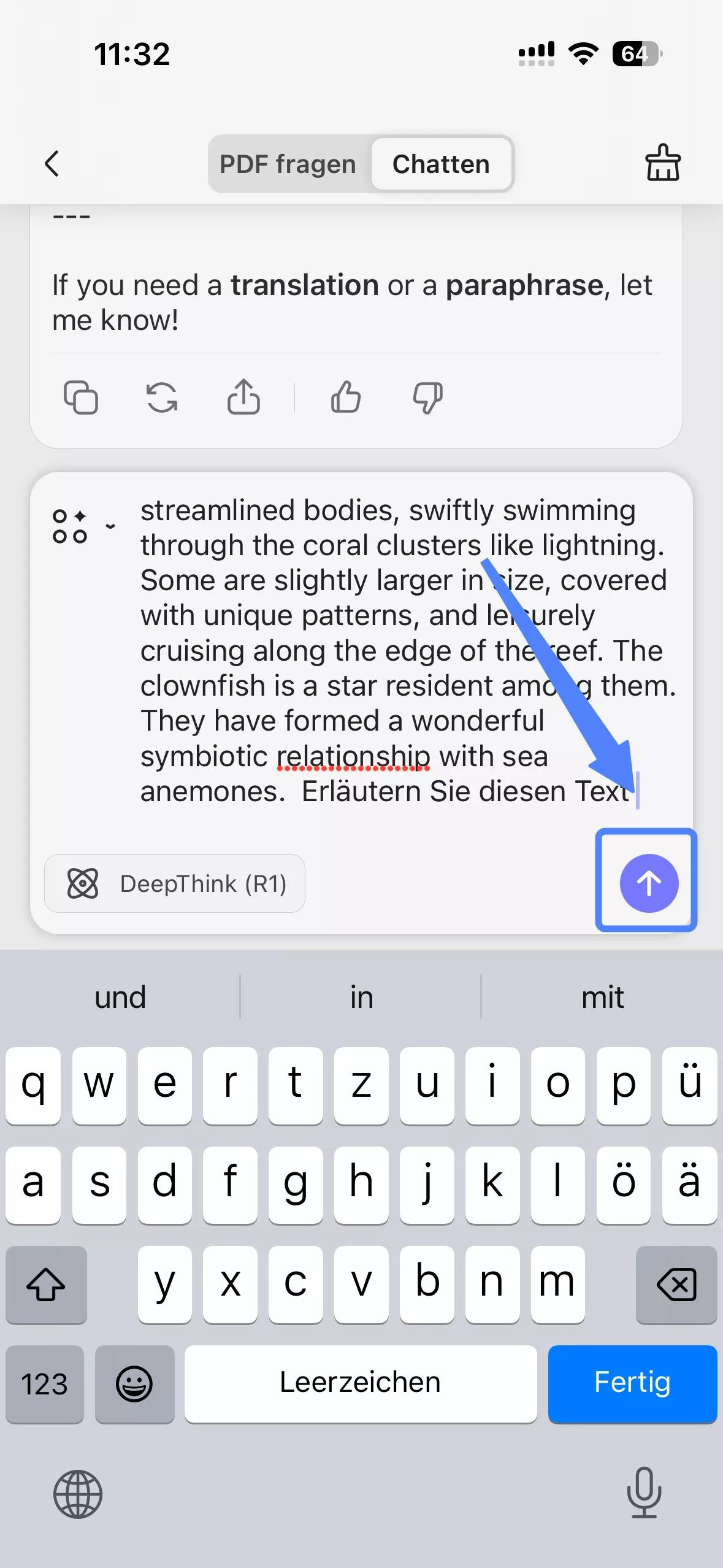 UPDF AI zur Erklärung auffordern