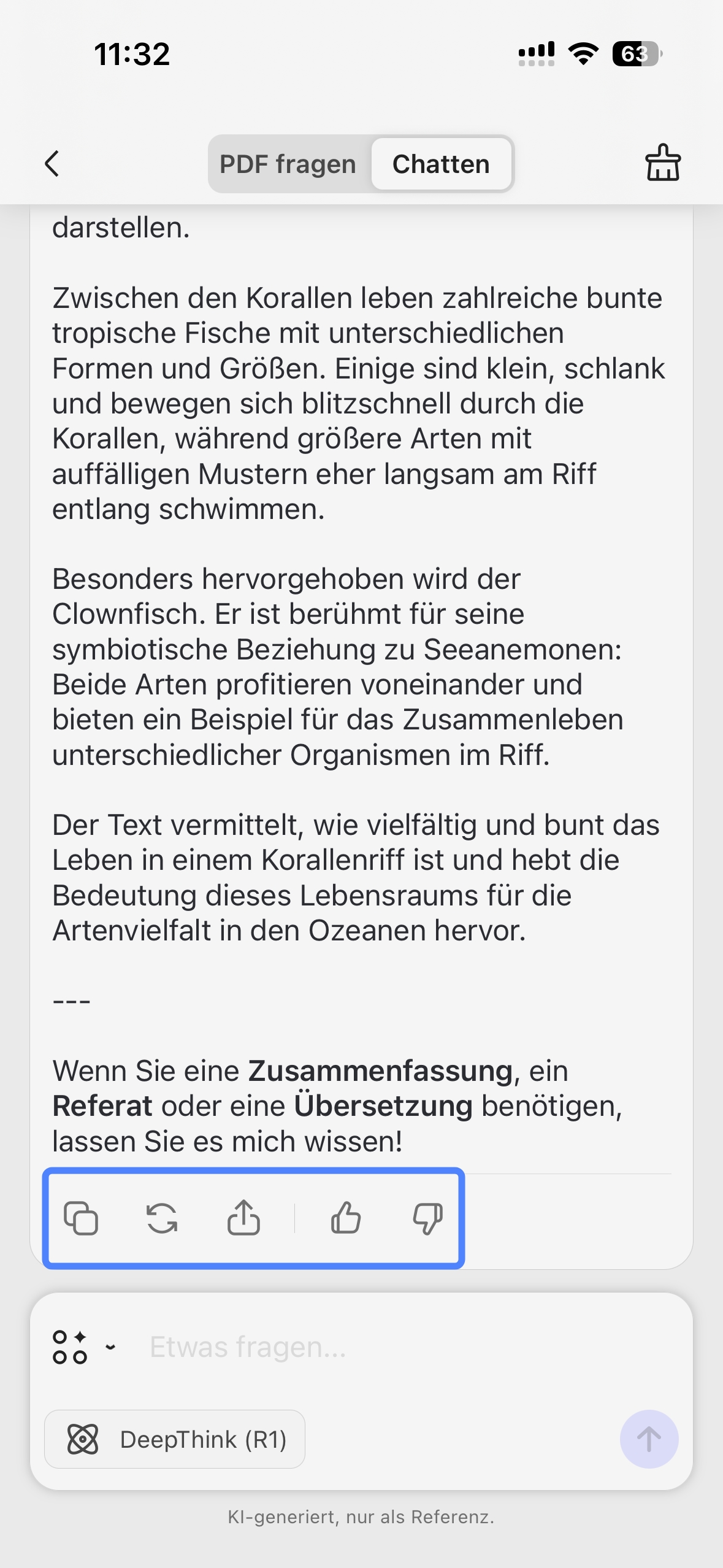 UPDF AI zur Erklärung auffordern