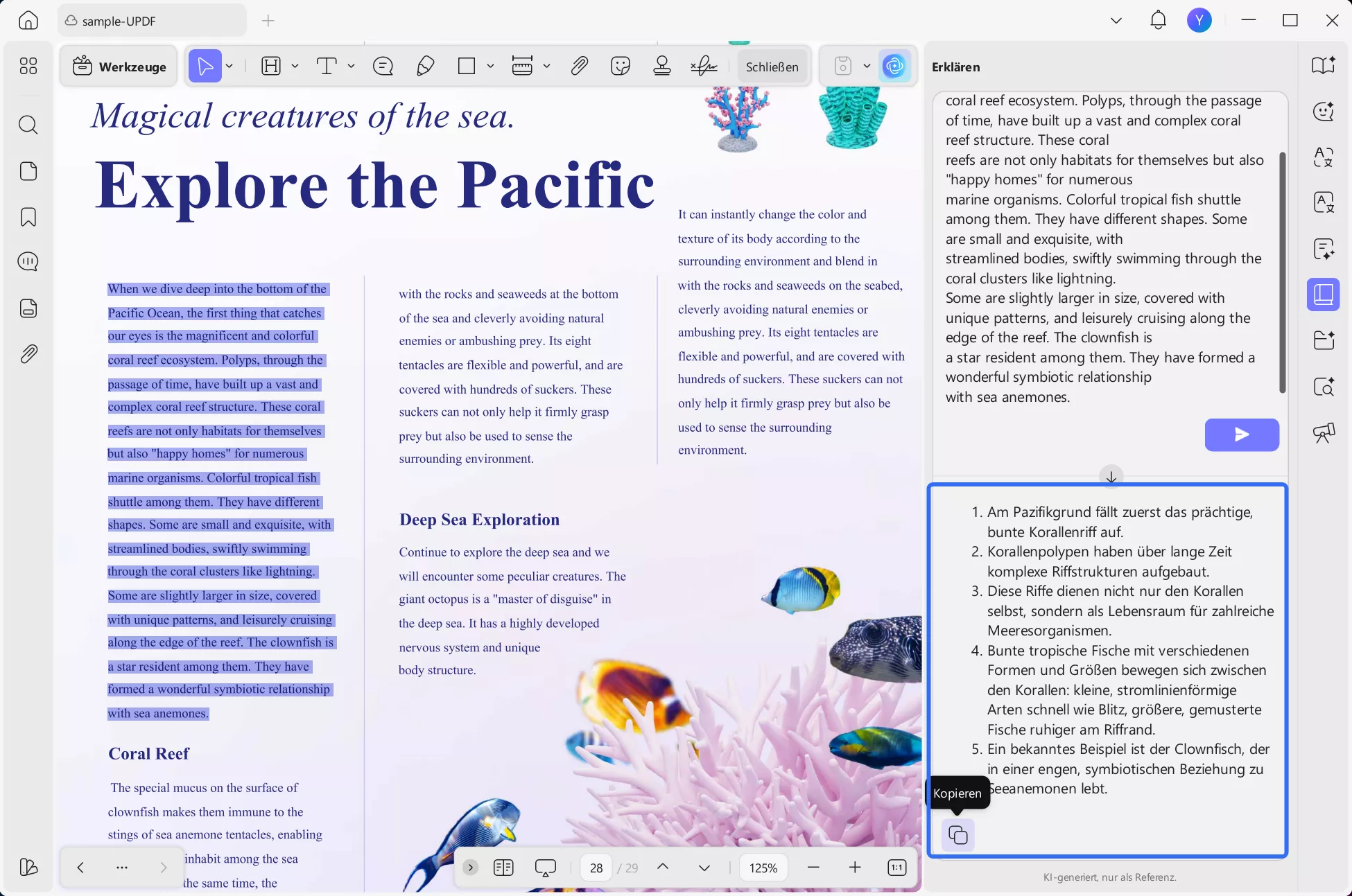 Kopieren und Einfügen zum Erklären
