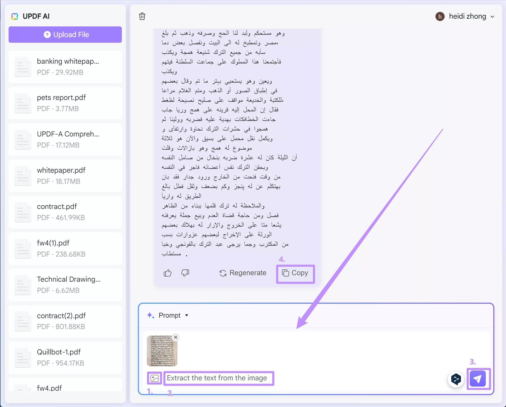 OCR Arabic PDFs with UPDF's online AI assistant