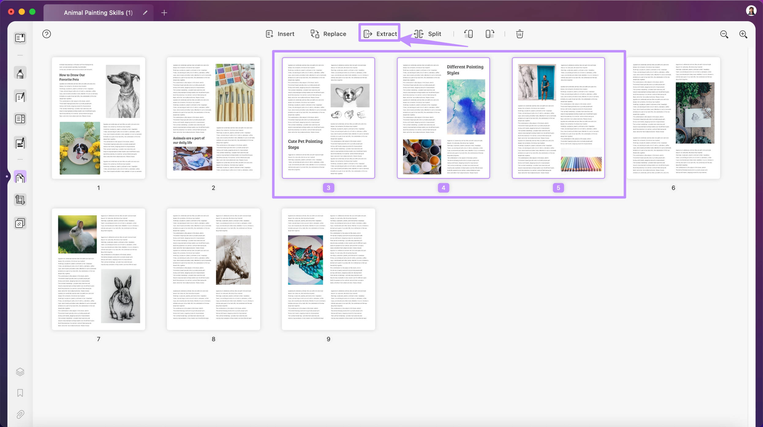 Extract pages from PDF with UPDF mac