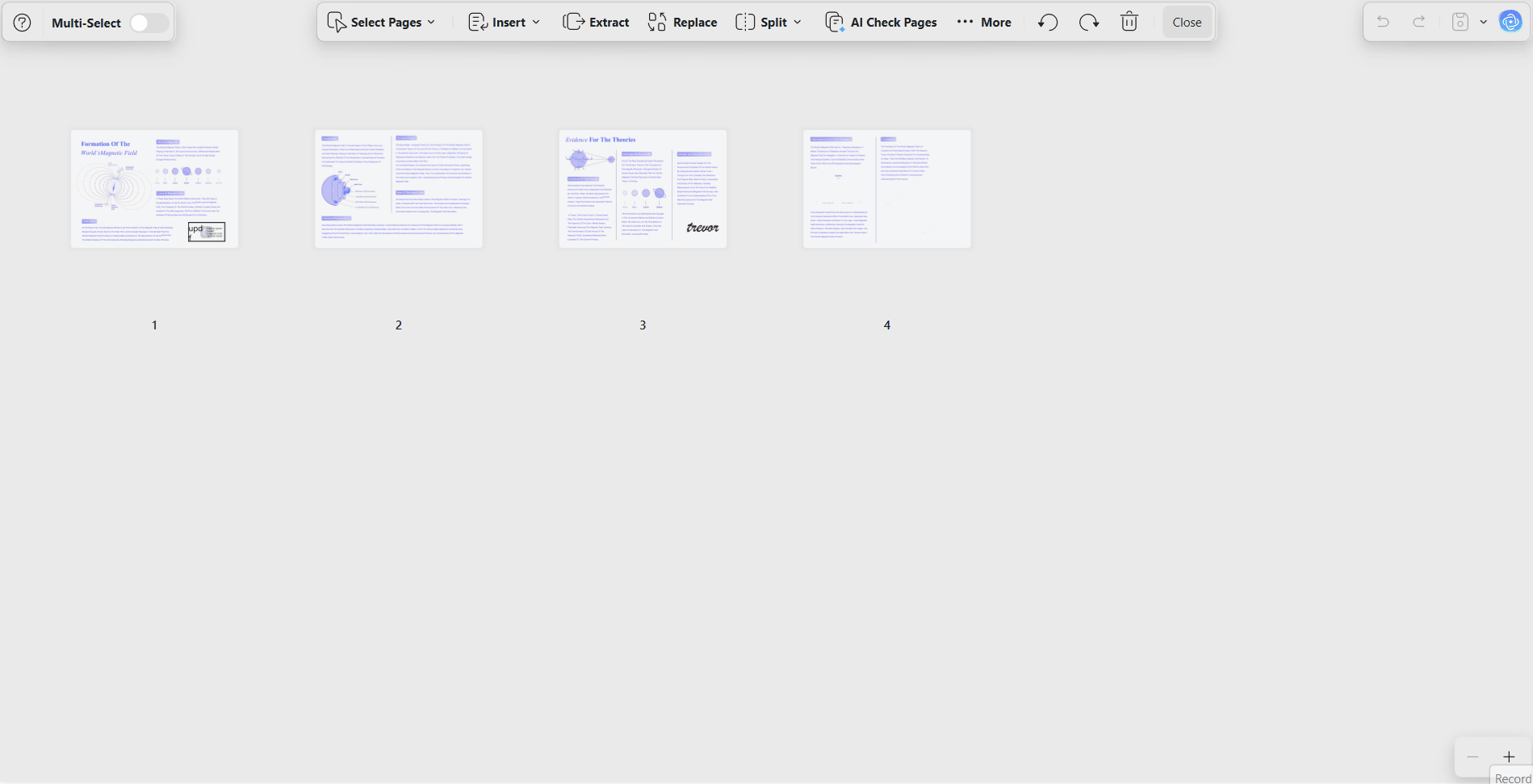use organize feature extract pdf pages