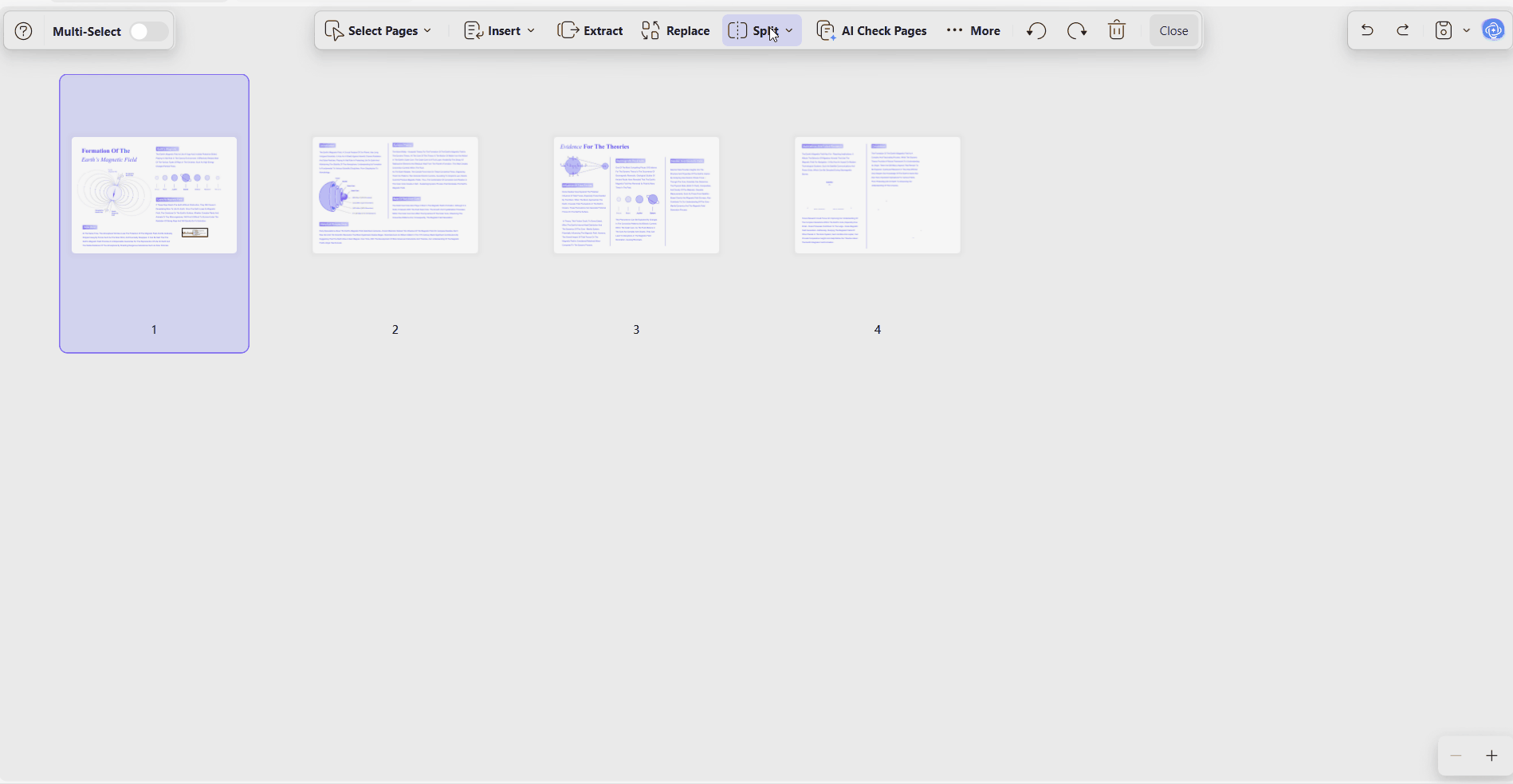 split pdfs after replacement