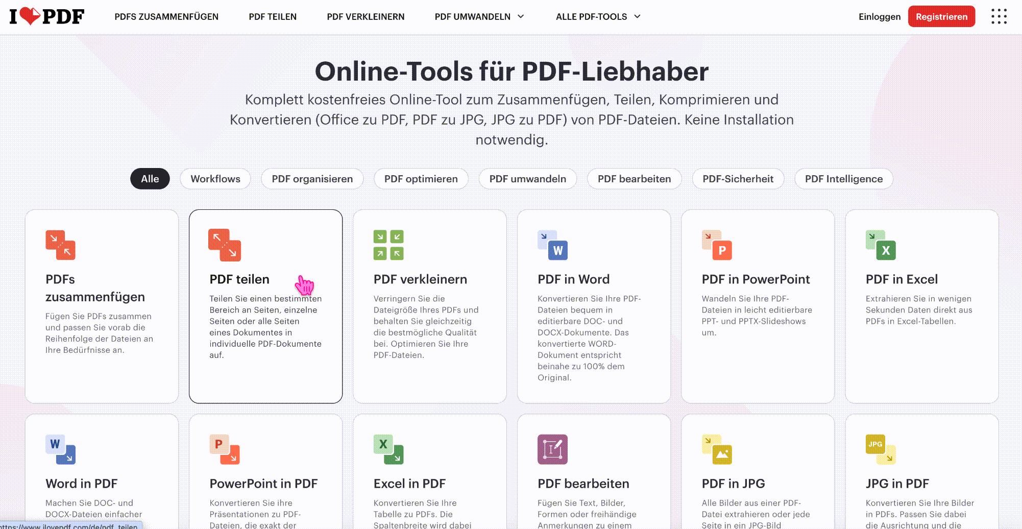 PDF-Seiten online kostenlos mit iLovePDF entfernen
