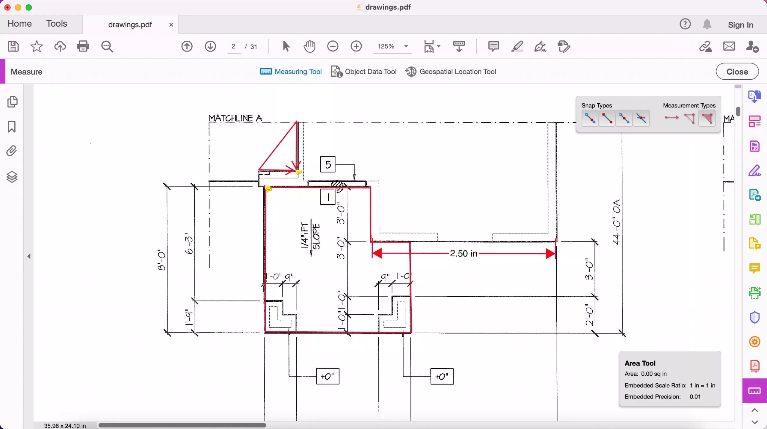 Adobe PDF-Messwerkzeug