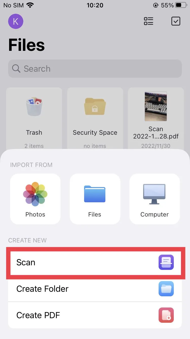 Escanear ao PDF