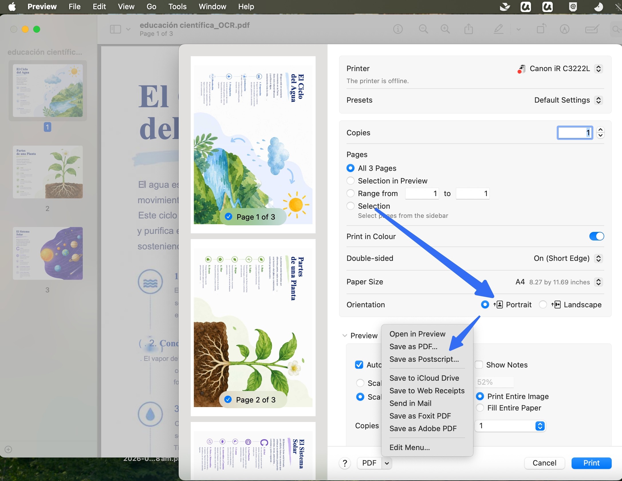 Convert PDF from Landscape to Portrait on mac