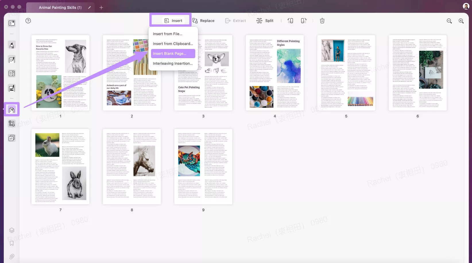 Insert blank page to PDF with UPDF on Mac