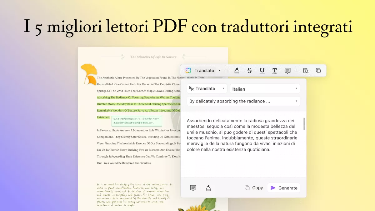 Rendi la lettura più facile: 5 lettori PDF con traduzione