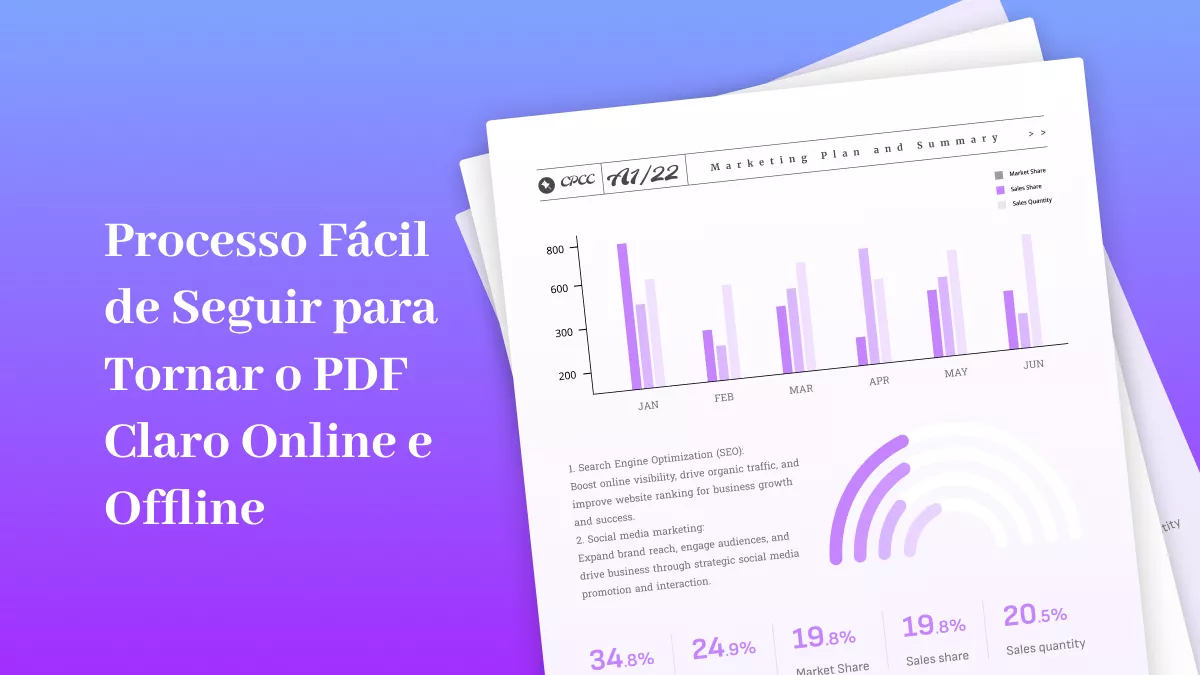 Processo Fácil de Seguir para Tornar o PDF Claro Online e Offline