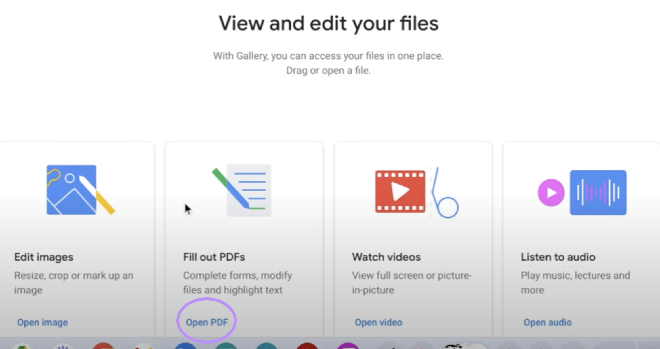 open pdf with gallery in chromebook