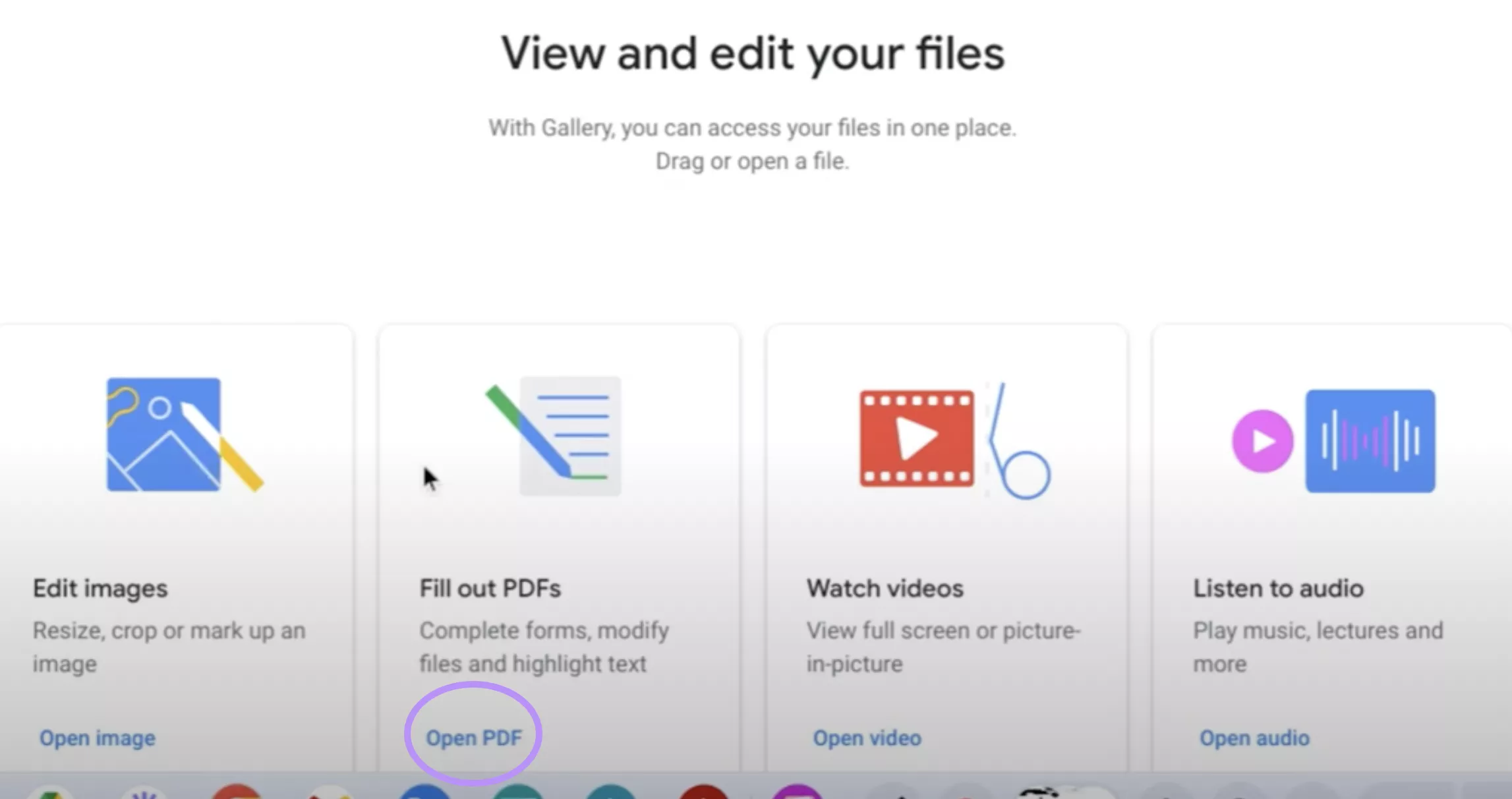 open pdf with gallery in chromebook