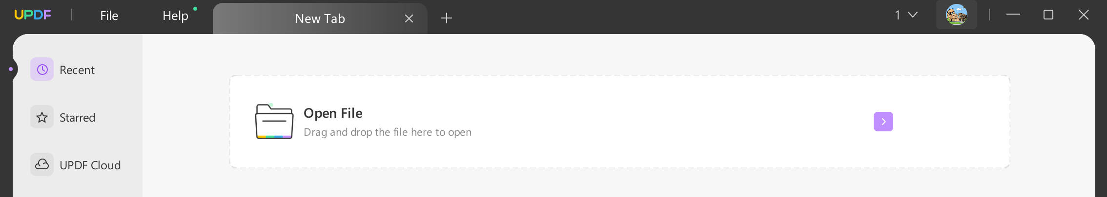 open tab in updf