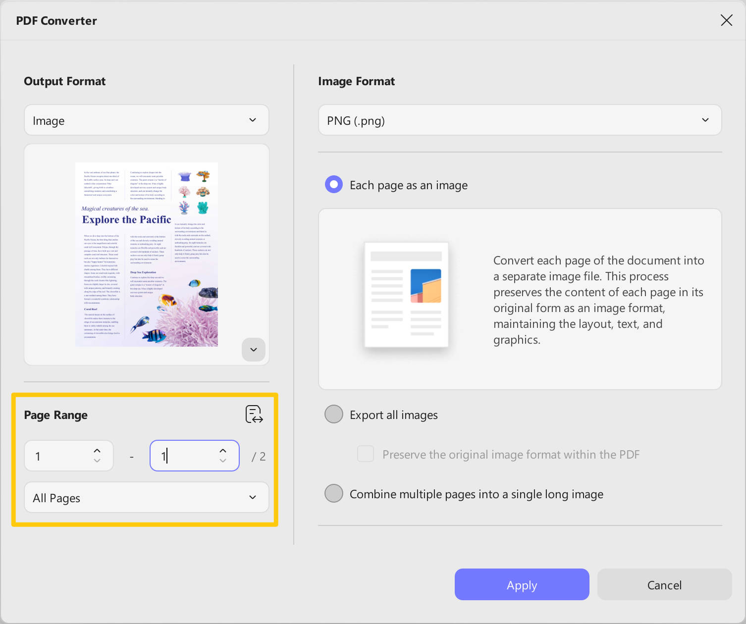pdf thumbnail generator page range
