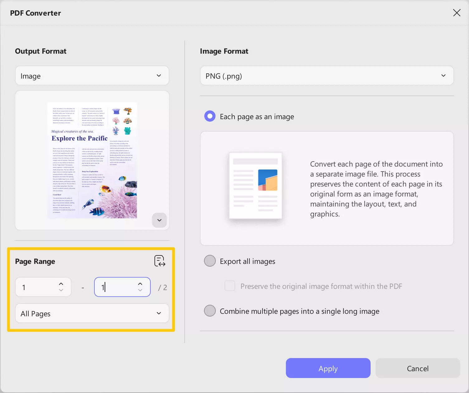 pdf thumbnail generator page range