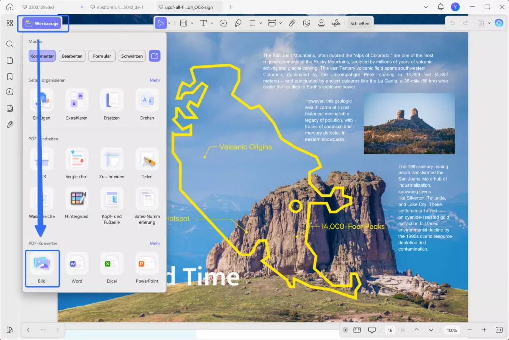 Die PDF-Datei mithilfe der Konvertierungsfunktion in ein Bild konvertieren