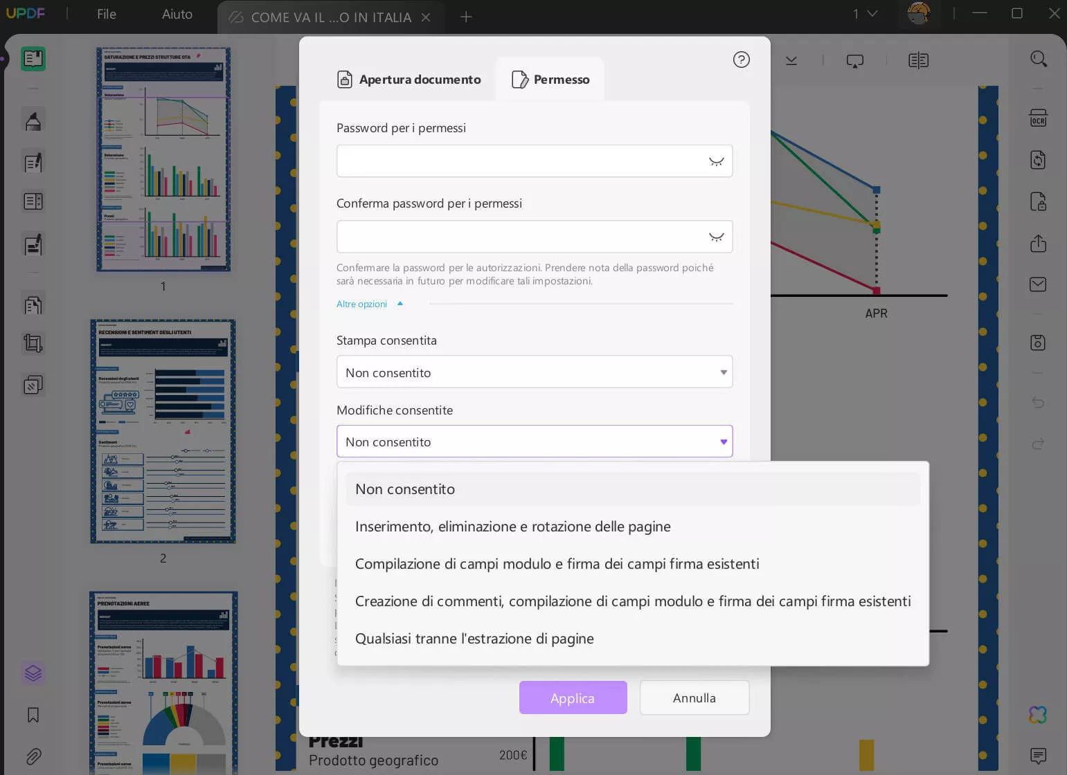 modificare un PDF quando può essere aperto ma non annotato