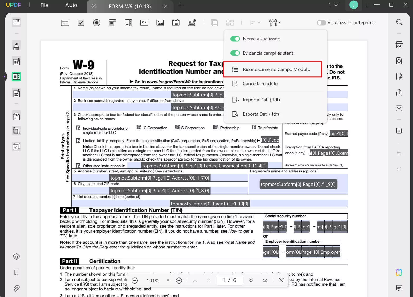 Creare automaticamente moduli compilabili in PDF