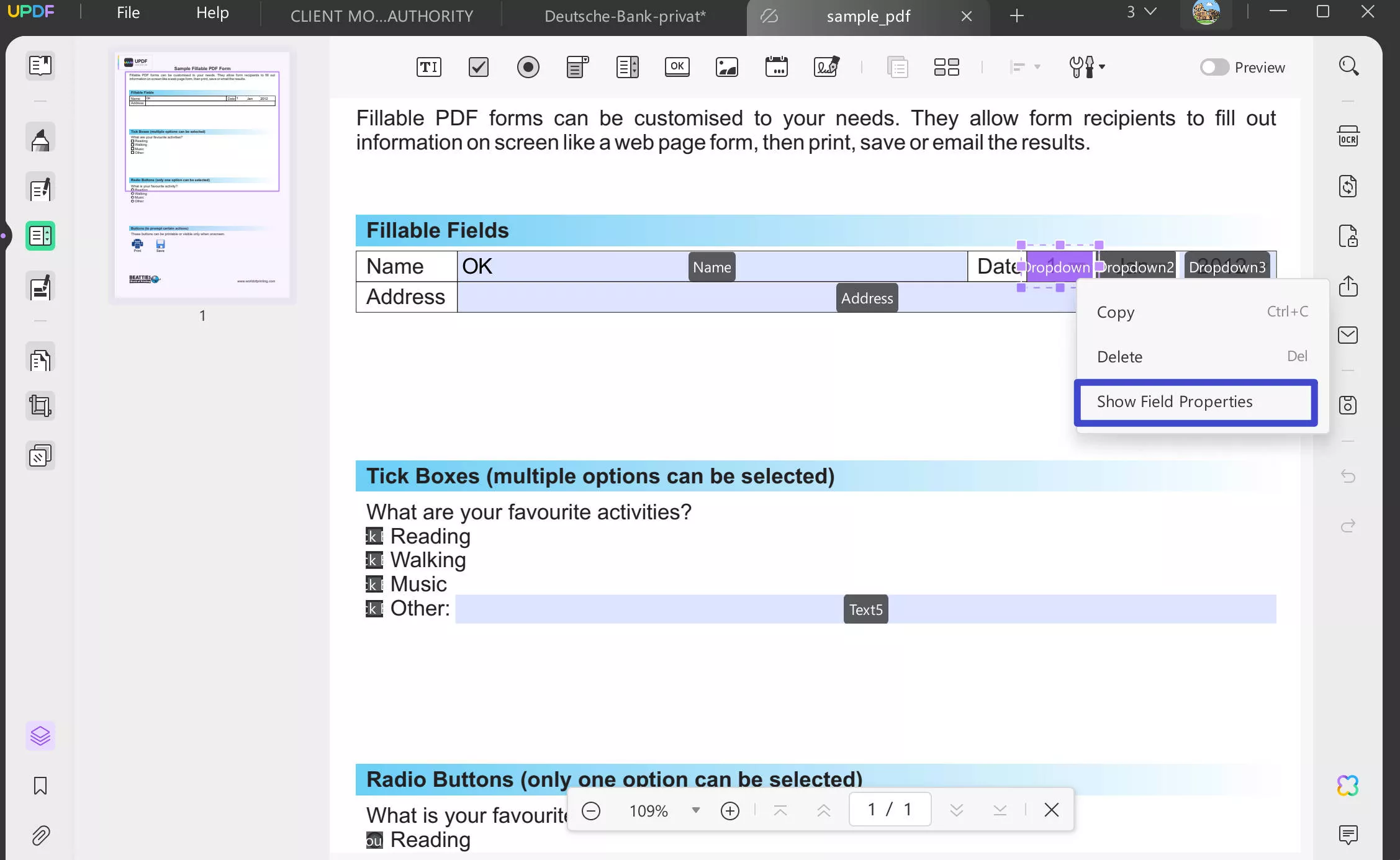 how to edit drop down list in pdf updf