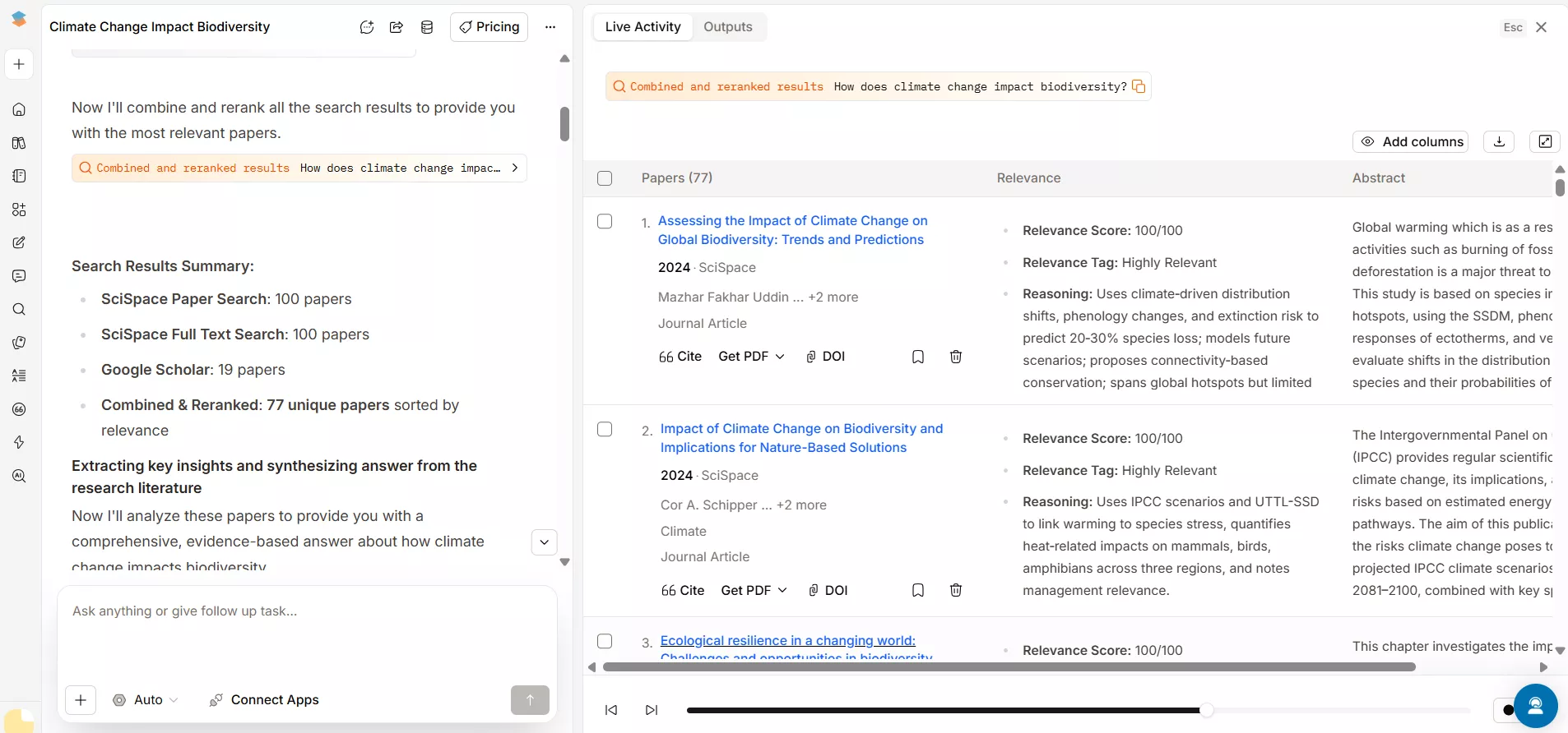 gráfico scispace com breves detalhes