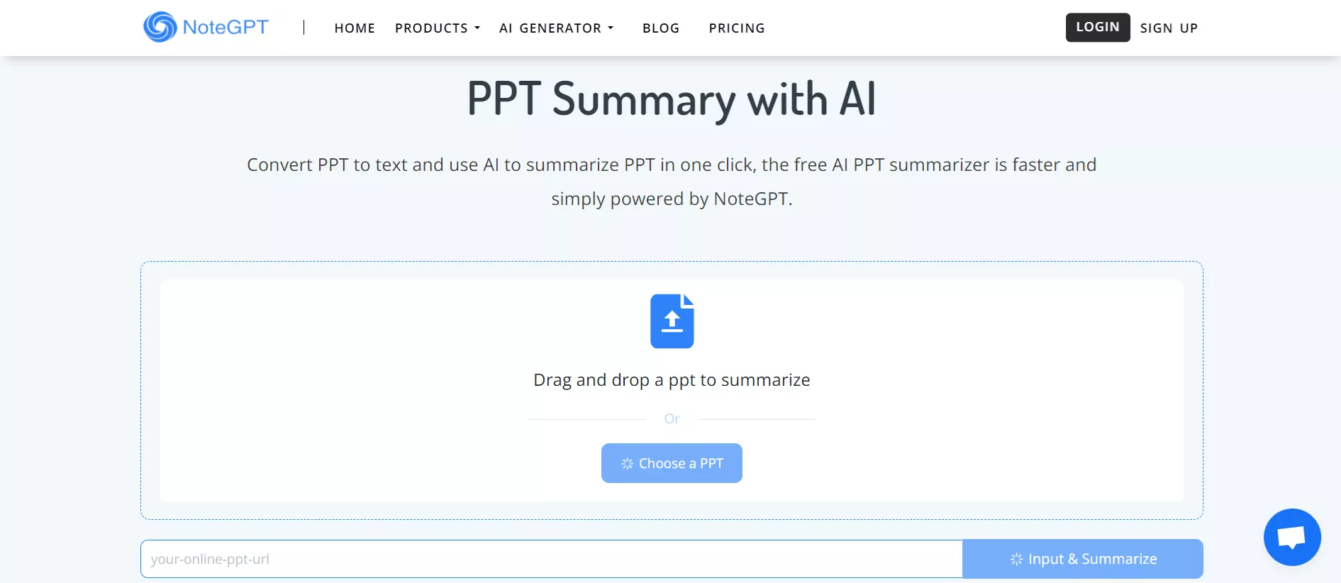 summarize ppt with notegpt