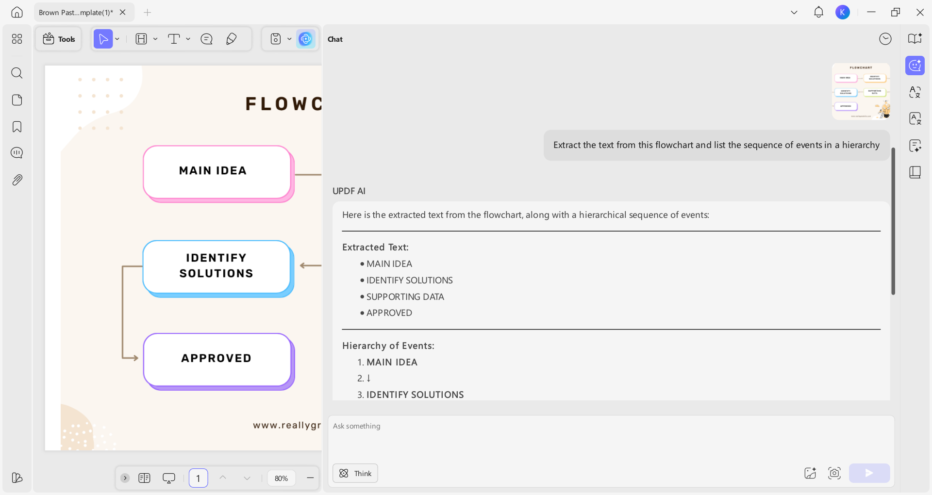 text extraction from flowchart with updf ai offline