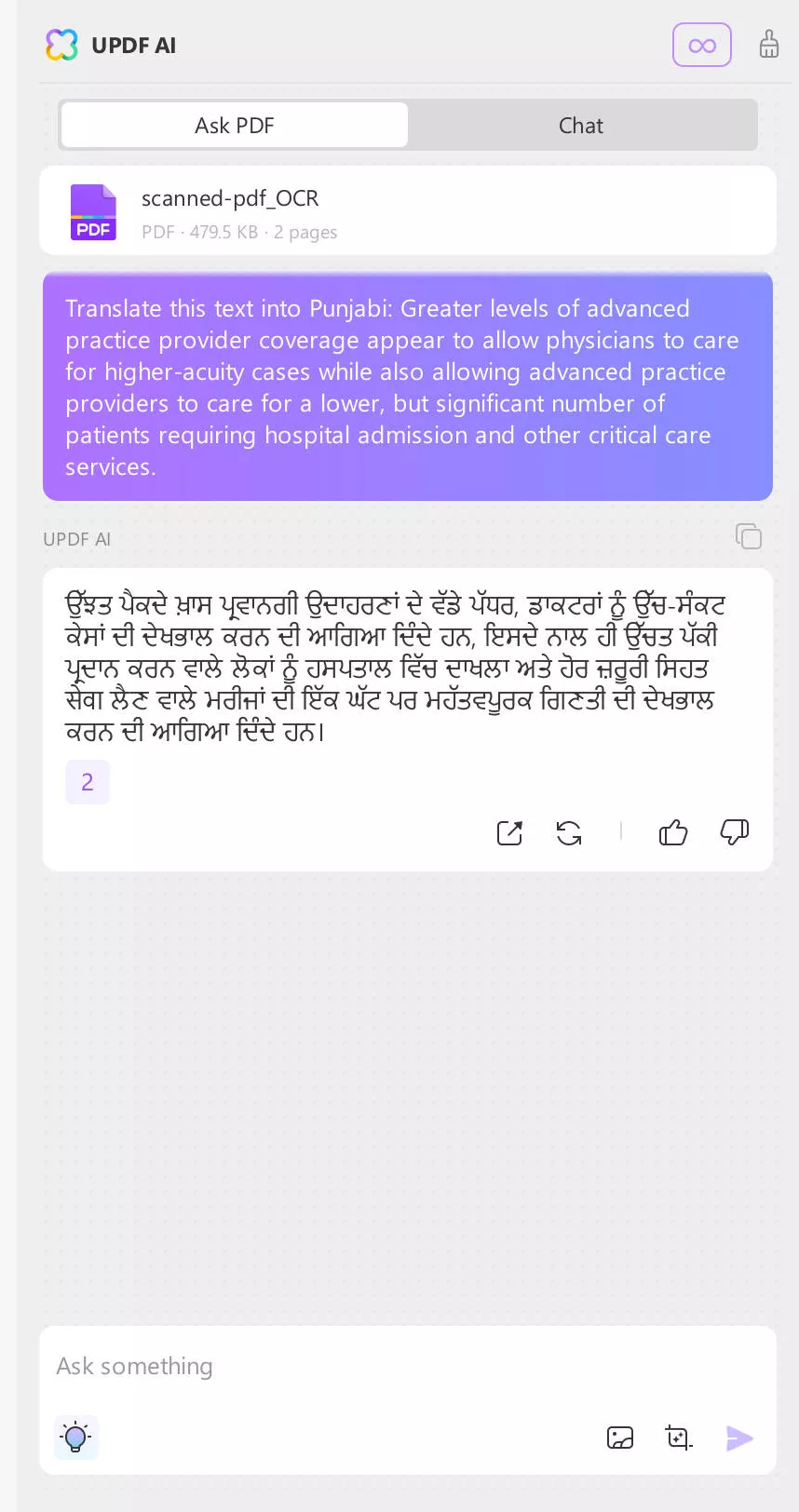 english to punjabi translate photo updf chat mode