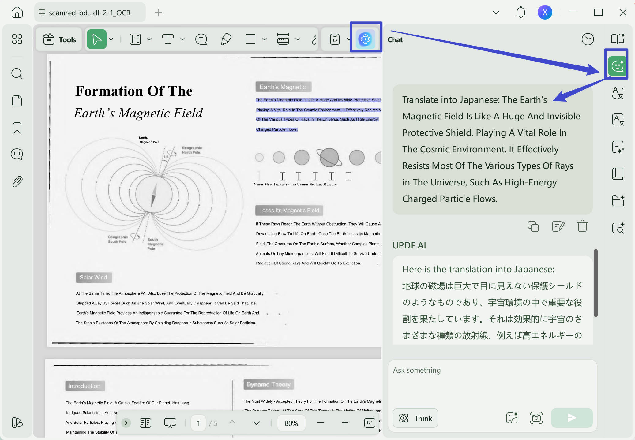 translate the content by copying to updf ai
