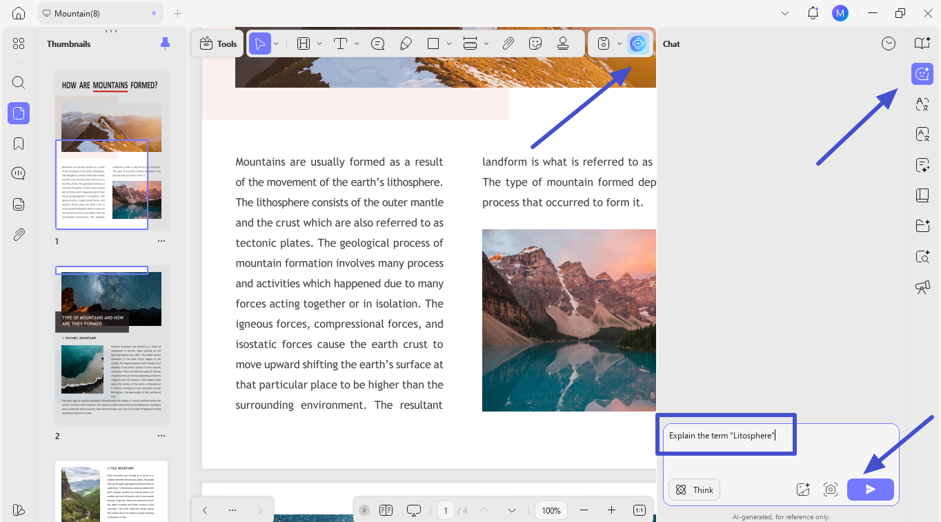 access chat mode and write prompt