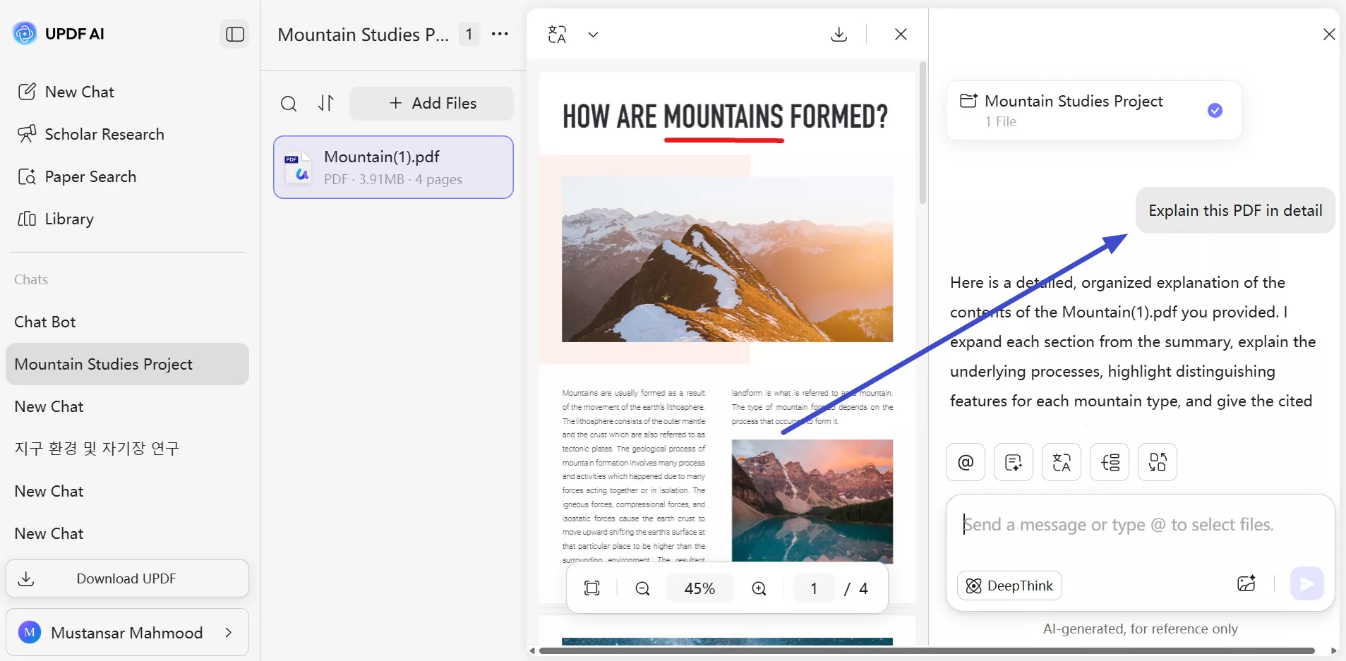 type prompt to explain