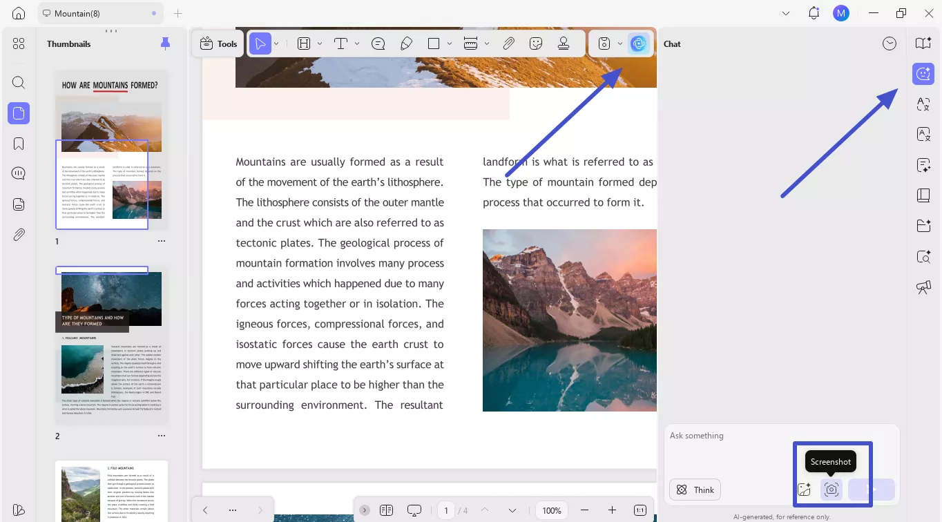 tap on the snapshot icon