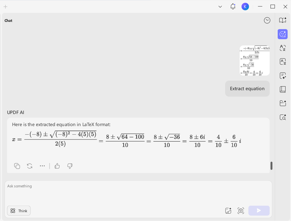 updf ai extract equation
