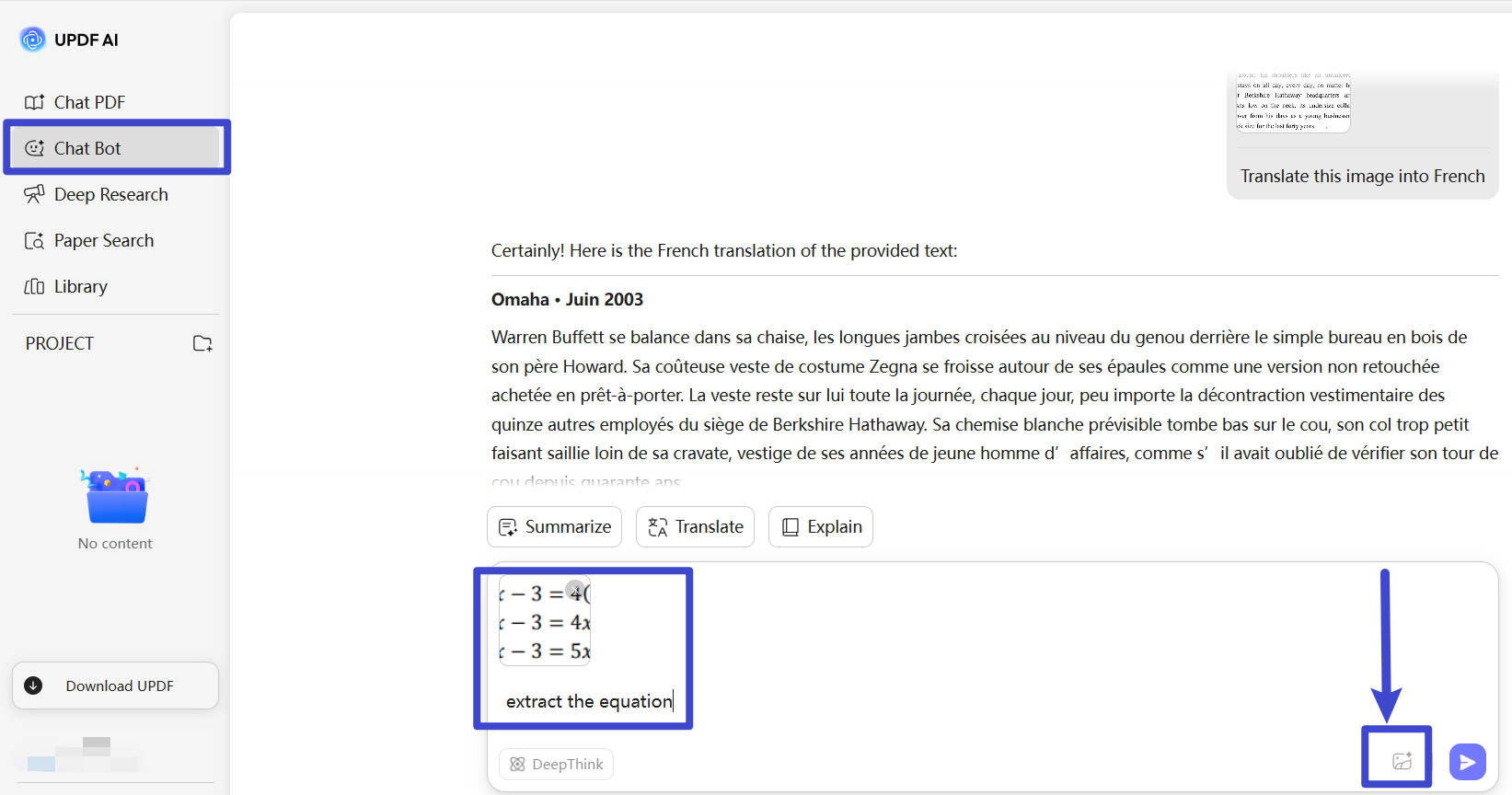 updf ai online extract equation