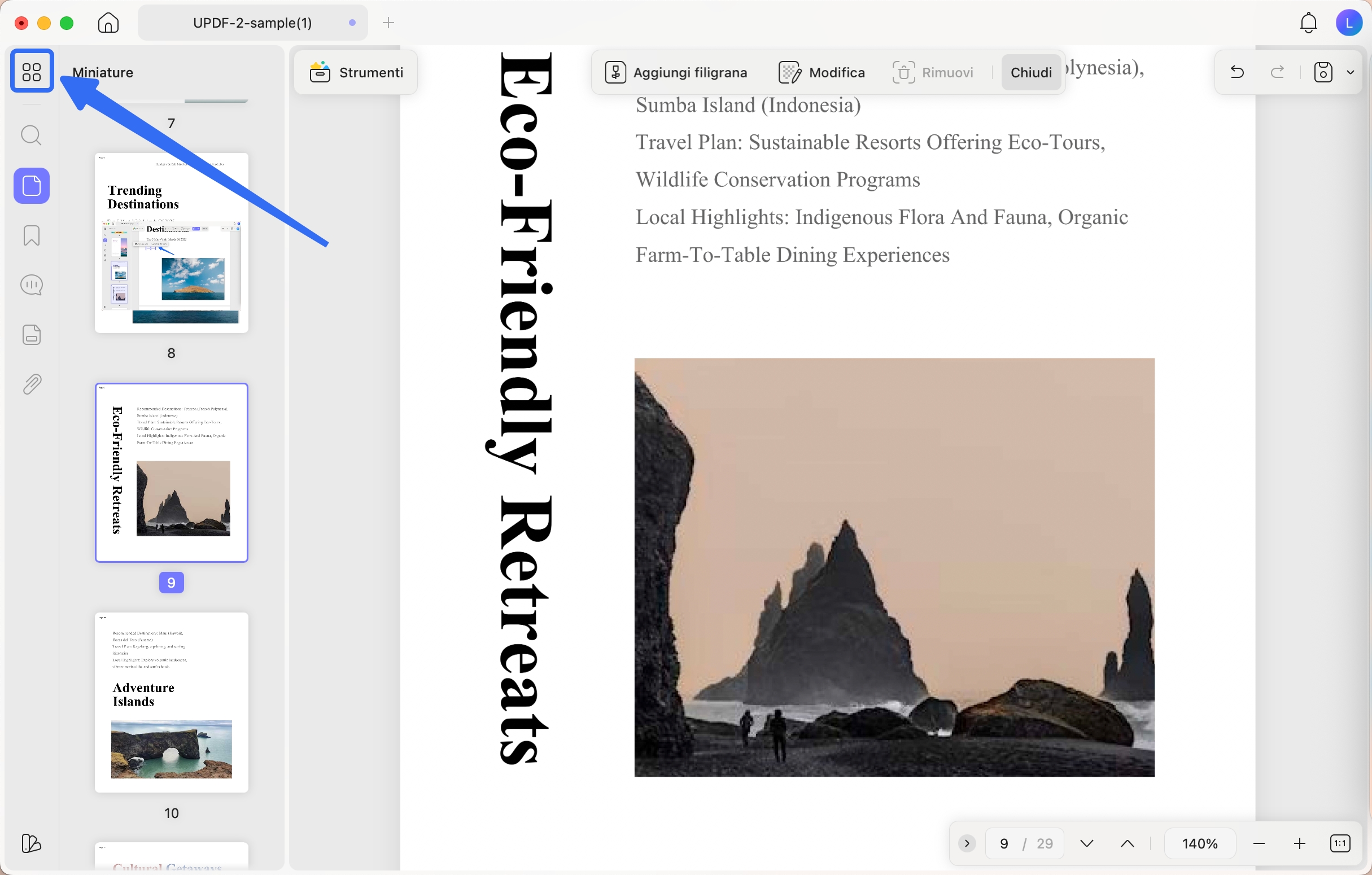 updf organize pages on mac 