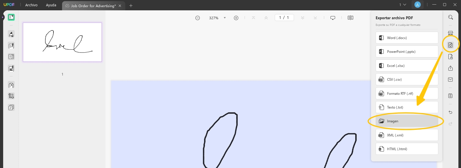Exportar archivo PDF como imagen cómo recortar la firma de un pdf