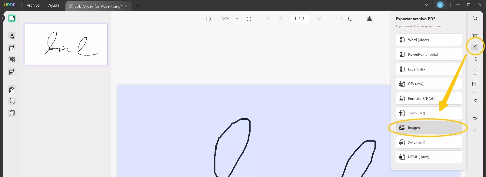 Exportar archivo PDF como imagen cómo recortar la firma de un pdf