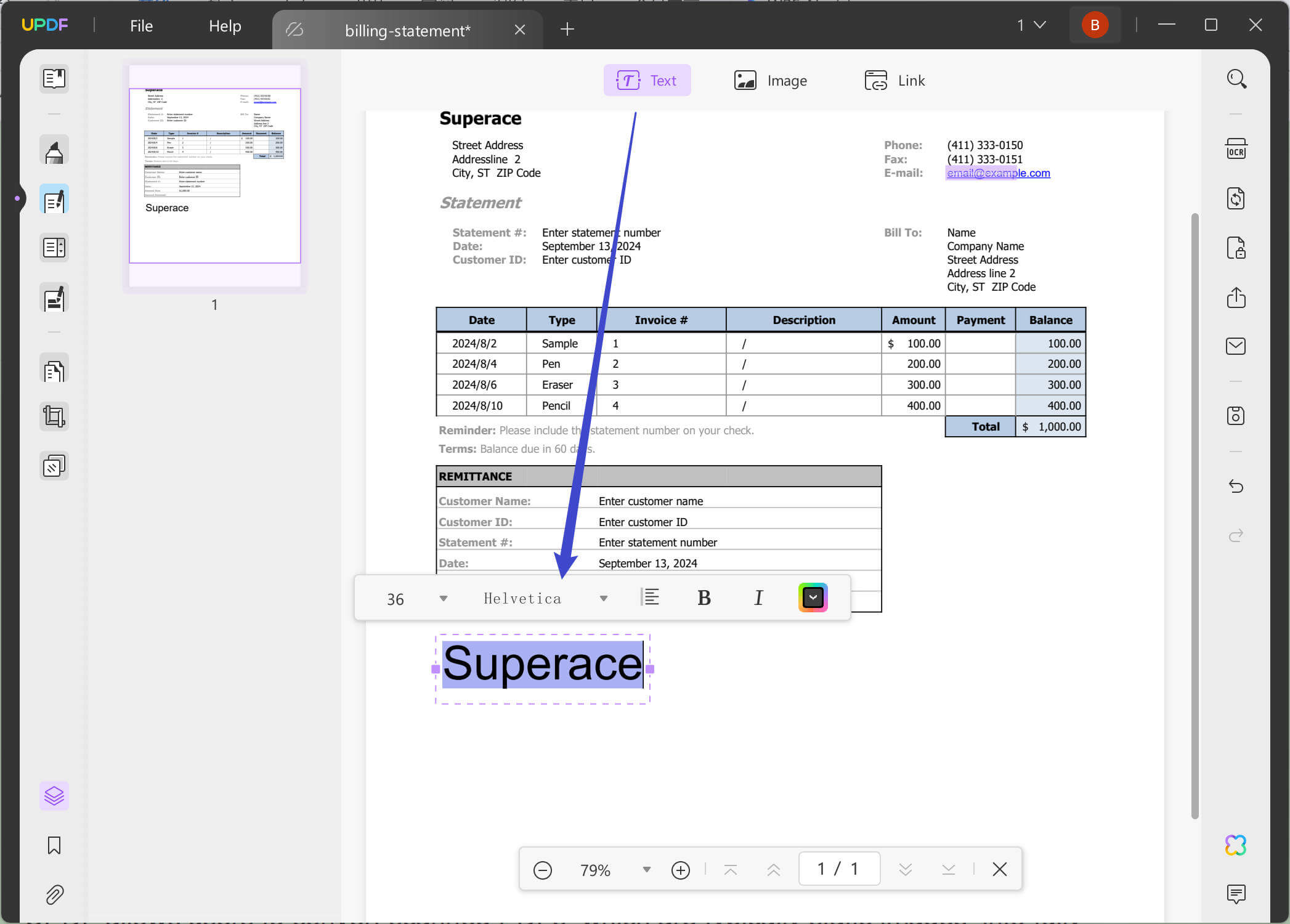 add new words to PDF