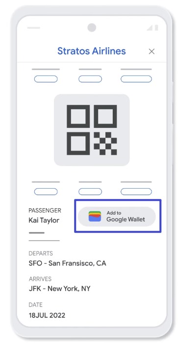 スクリーンショットからGoogle ウォレットに搭乗券を追加する画面