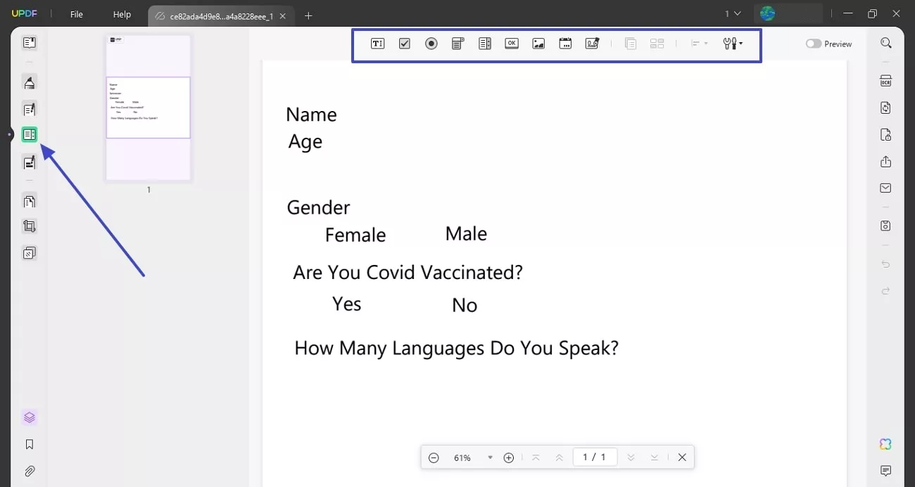 access prepare form section