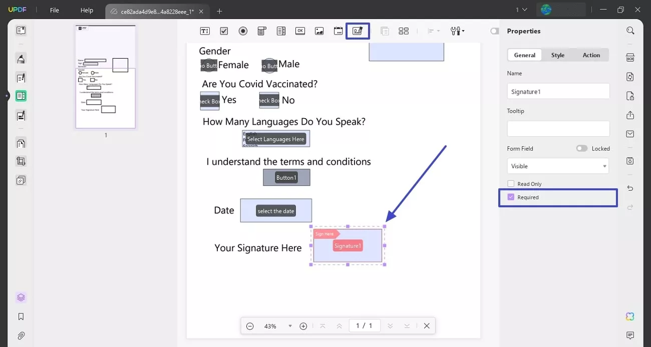 apply digital signature in pdf form