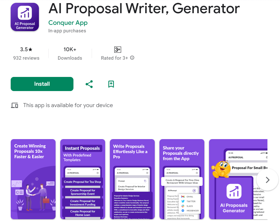 AI Proposal Writer by Conquer App