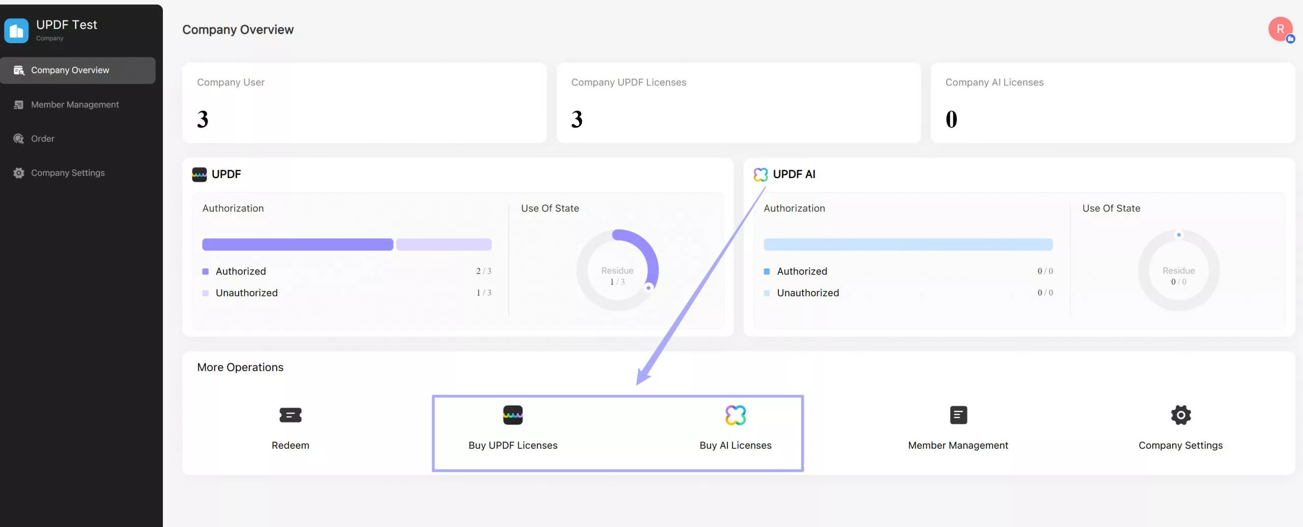 Achetez une licence avec UPDF Enterprise Dashboard