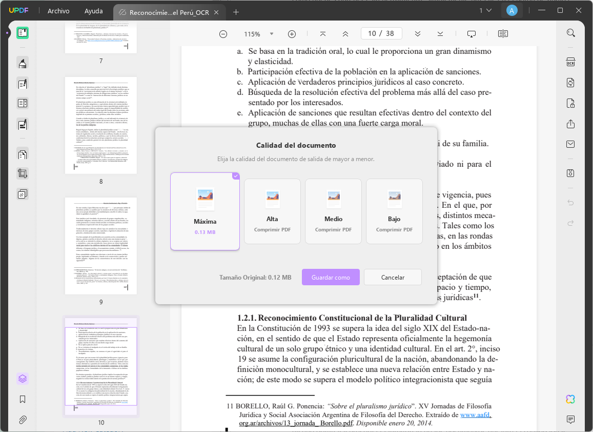 pdf24 mac calidad del documento