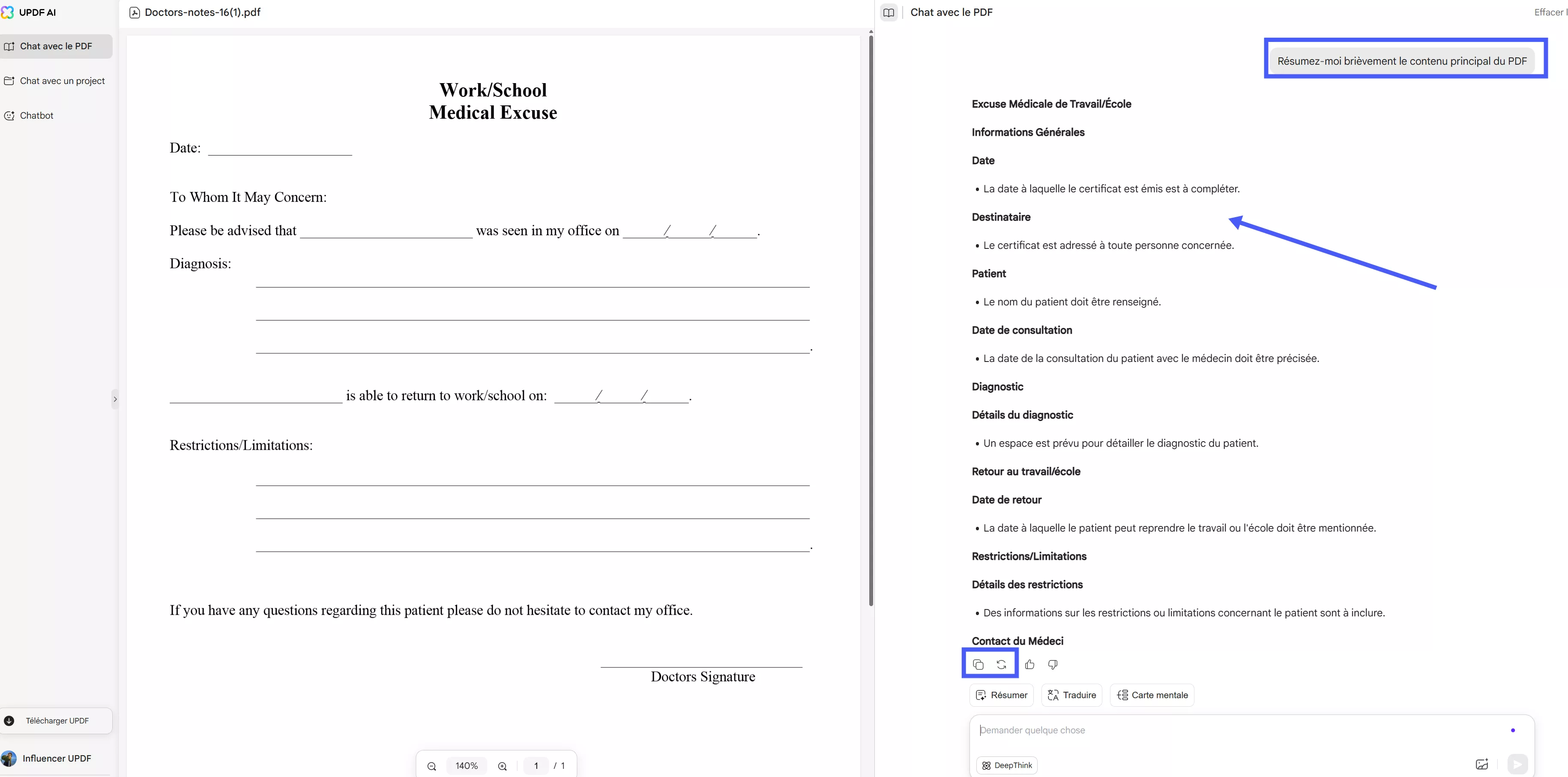 add prompt and copy response