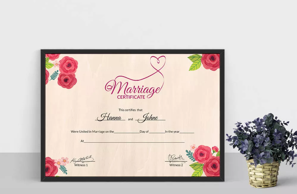 certificato di matrimonio