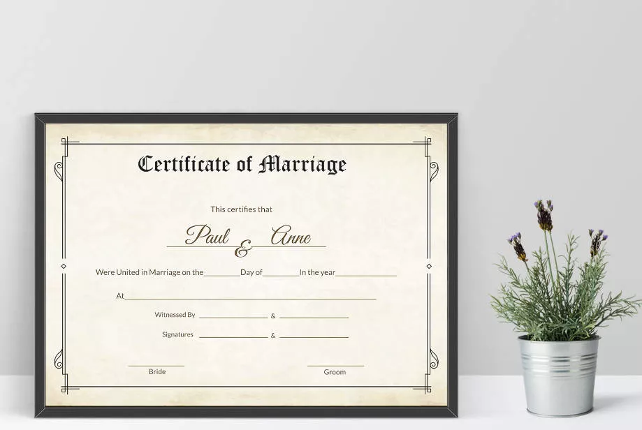 certificato di matrimonio da scaricare